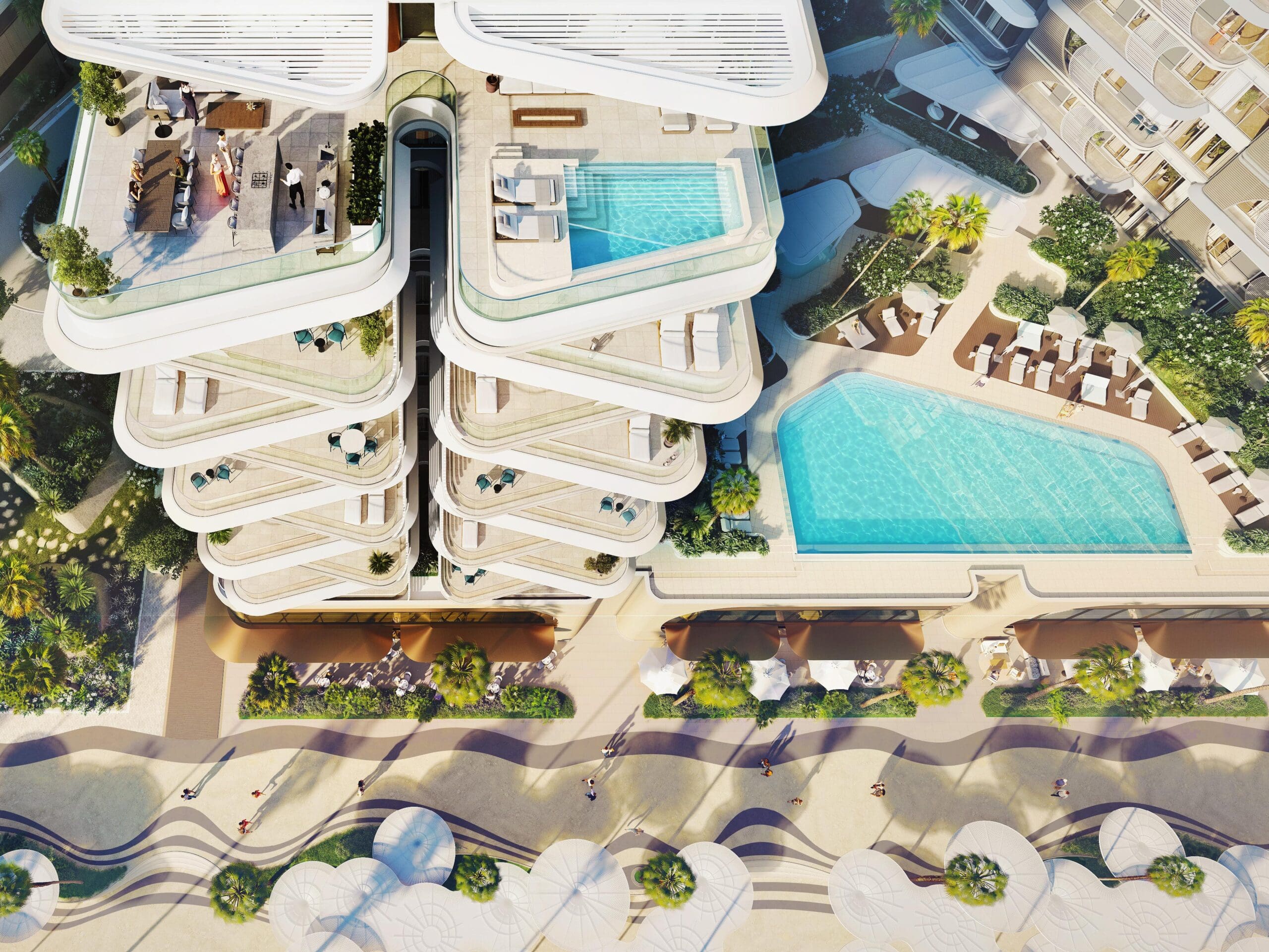bird's eye view of fahid beach residences